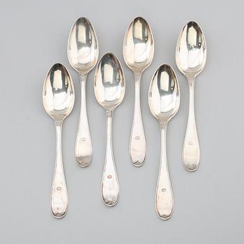MATSKEDAR, 6 st, silver, Olof Yttraeus, Uppsala 1808. Vikt ca 366 cm.