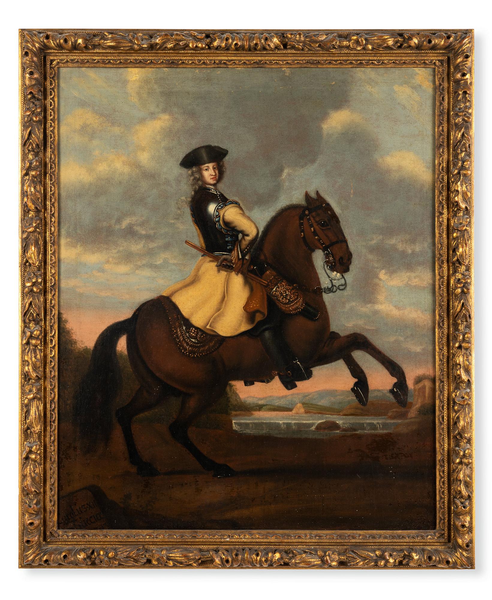 David von Krafft His studio, King Charles XII on horse back (1682-1718).