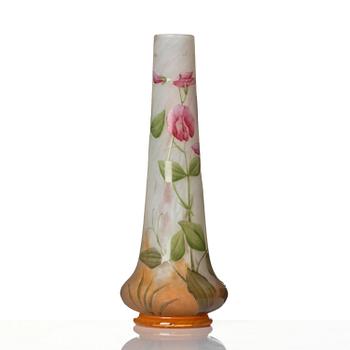Daum Frères, a set of two Art Nouveau cameo glass vases, Nancy, France.