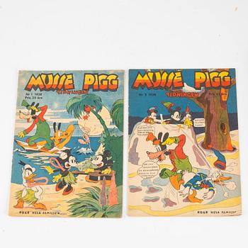 Serietidningar, "Musse Pigg Tidningen", 22 st, 1937-1938.