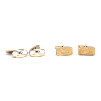 556. GUCCI samt CÉLINE, två par manschettknappar.