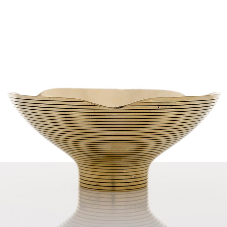 PAAVO TYNELL, A polished brass bowl, oy Taito ab, Finland.