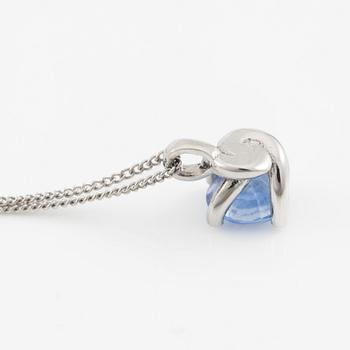 Necklace 14K white gold with sapphire.