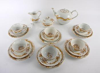 KAFFESERVIS, 15 delar, porslin, Meissen.