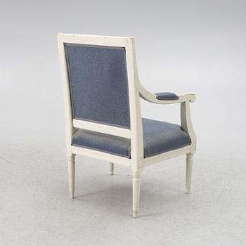 Armchairs, a pair, Gustavian style, circa 1900.