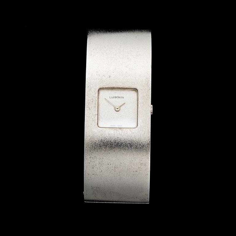 BJÖRN WECKSTRÖM,  "Protos 2"wrist watch, silver. Lapponia 1980.