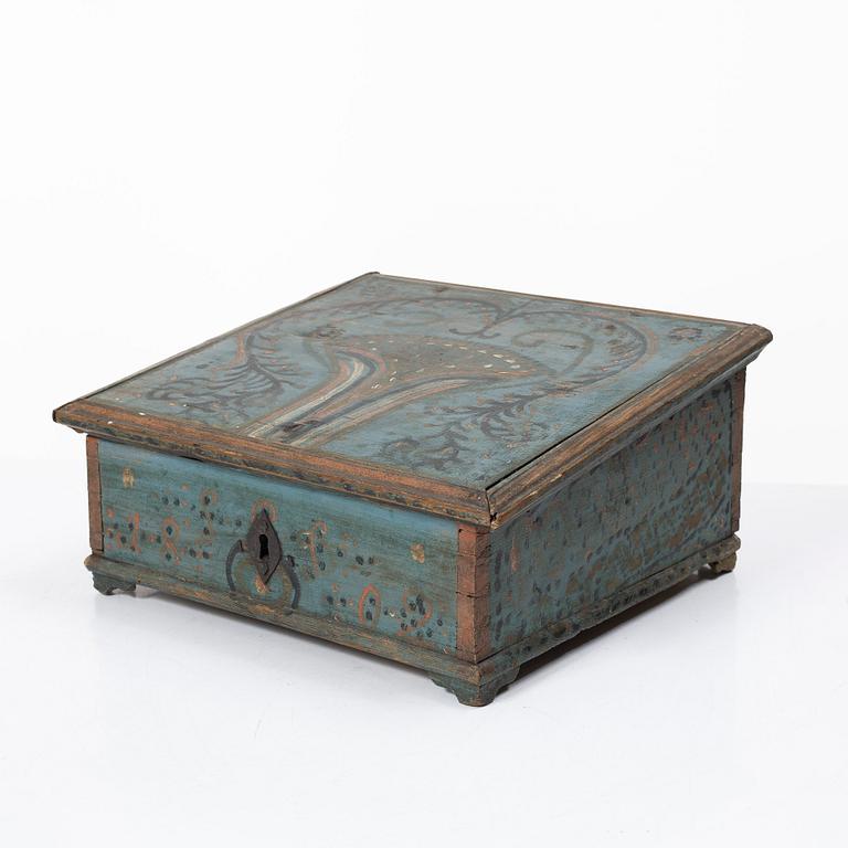 A Swedish painted box, early 19th century.