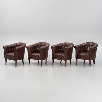 Four club chairs, late 20th century.
