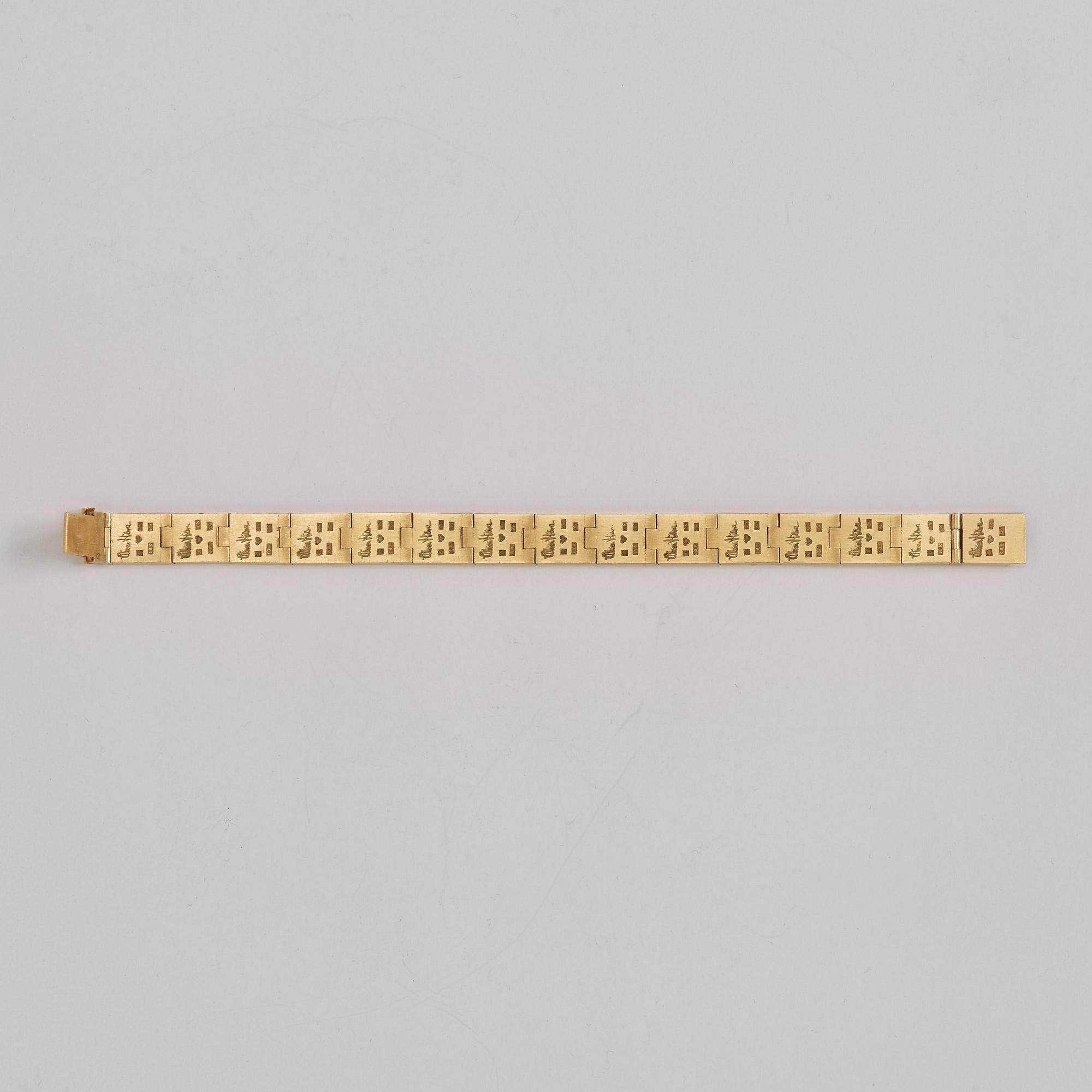 WIWEN NILSSON, armband, Lund 1965, 18k.