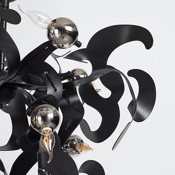 William Brand & Annet van Egmond, a black metal 'Kelp' ceiling lamp, Brand Van Egmond, 21st century.