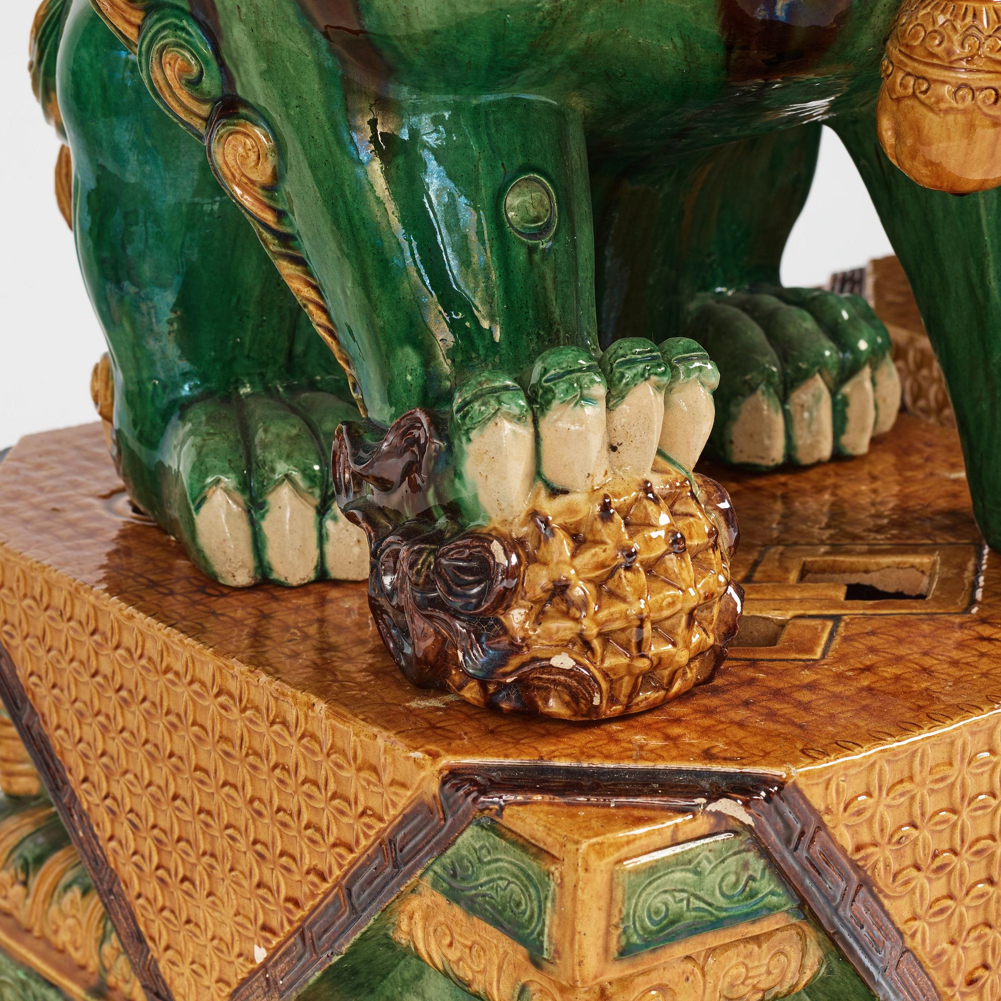A pair of large buddhist lions, early 20th Century.