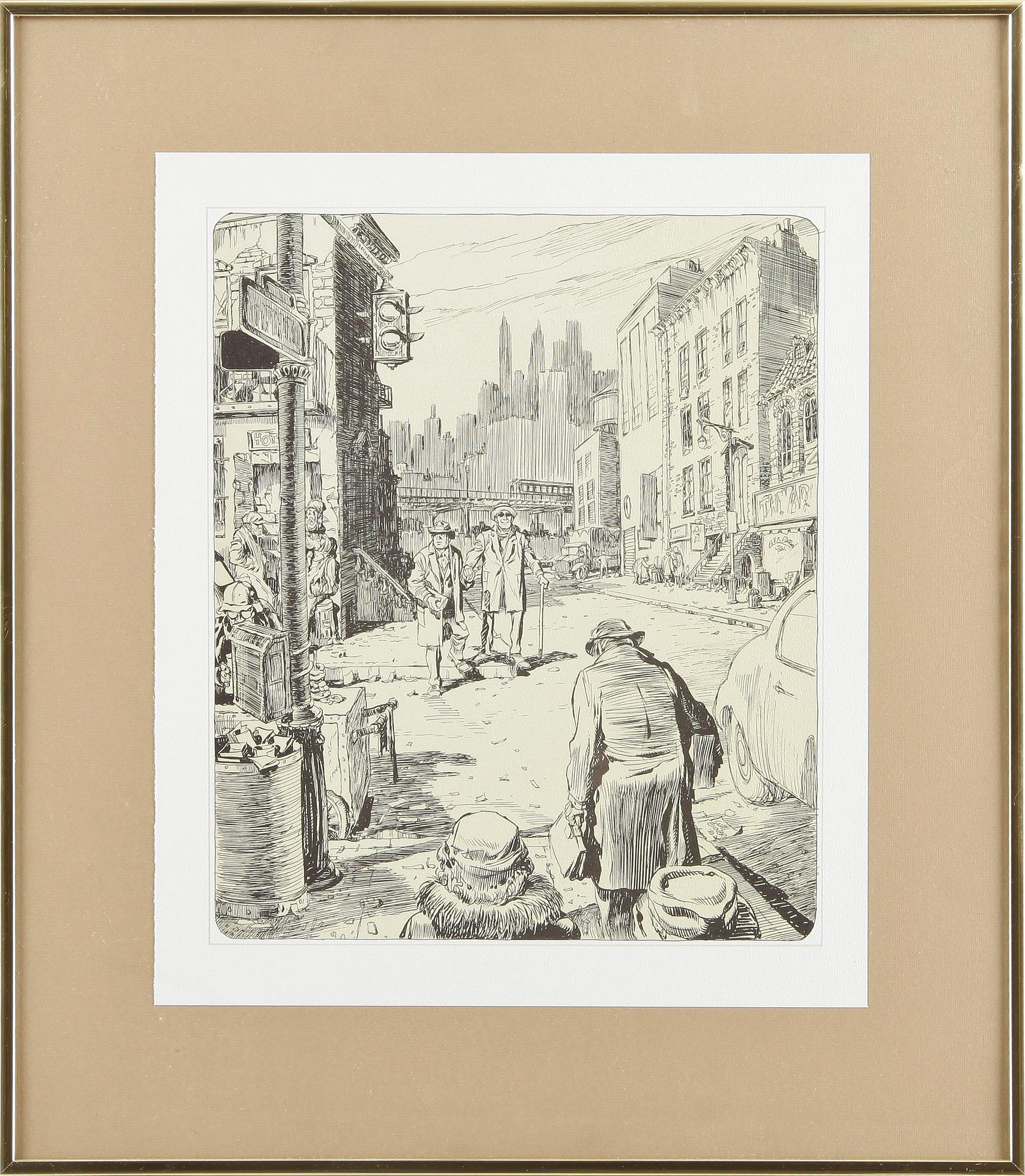 WILL EISNER, 6st, litografier, "City: a narrative", ett blad signerat, uppl 1500ex, utg Hollybrooks Graphics, 1980.