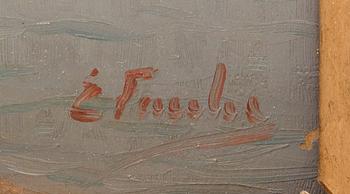 Eugen Taube, olja på pannå, signerad.