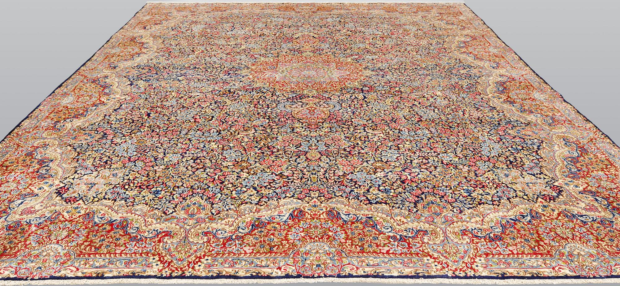 Carpet, Kirman lavash millefiore, 386 x 303 cm.
