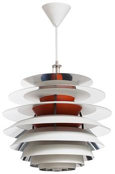 964. A Poul Henningsen "PH Kontrast" aluminium ceiling lamp, Louis Poulsen, Denmark.