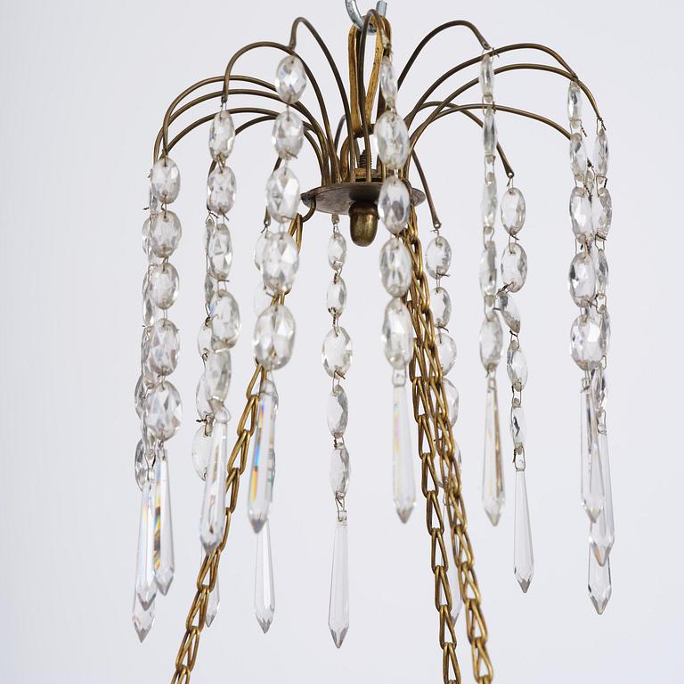 A Gustavian four-light chandelier, late 18th century.