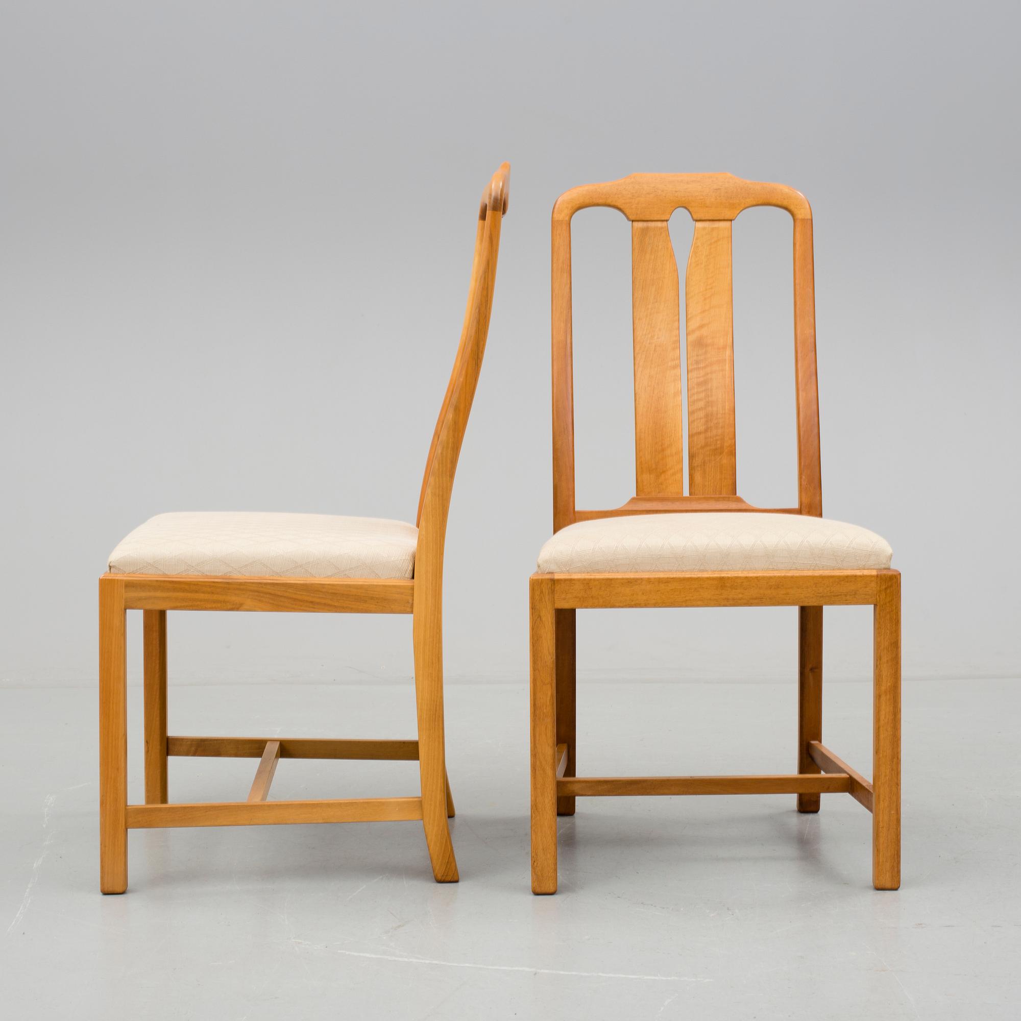 STOLAR, 8 st, "Ambassadör", Carl Malmsten, Åfors Möbelfabrik, 1900-talets andra hälft.