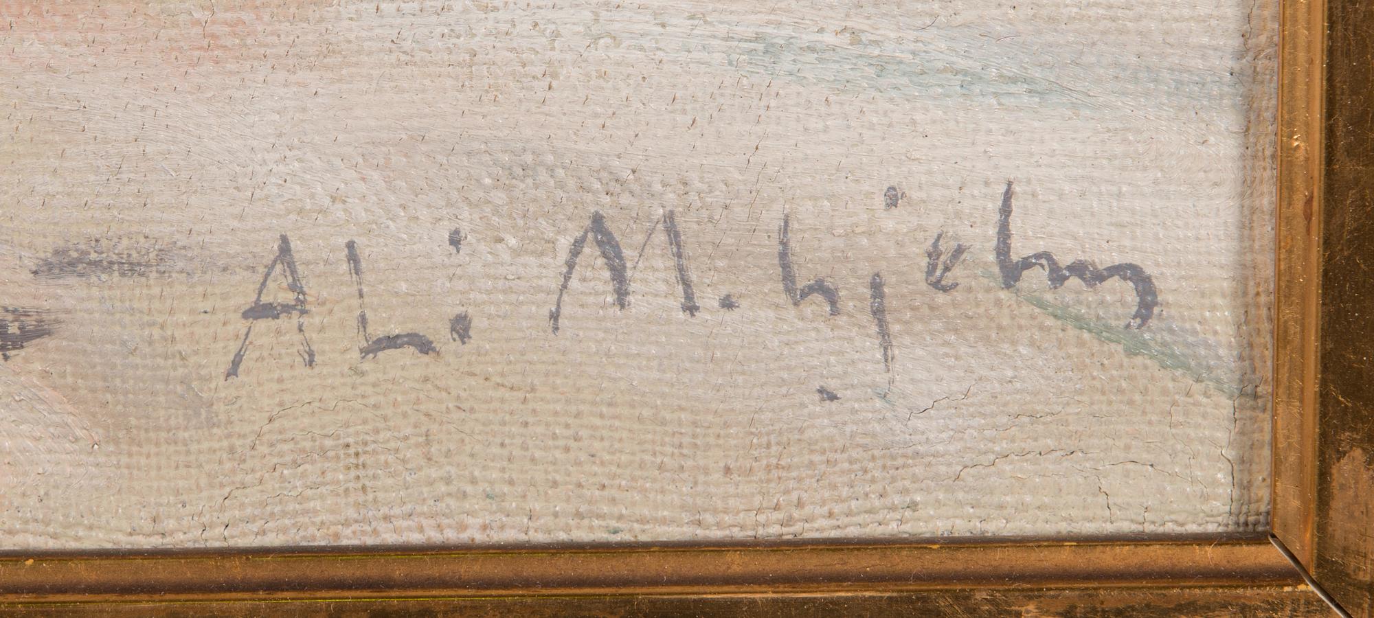 Ali Munsterhjelm, öljy kankaalle, signeerattu.