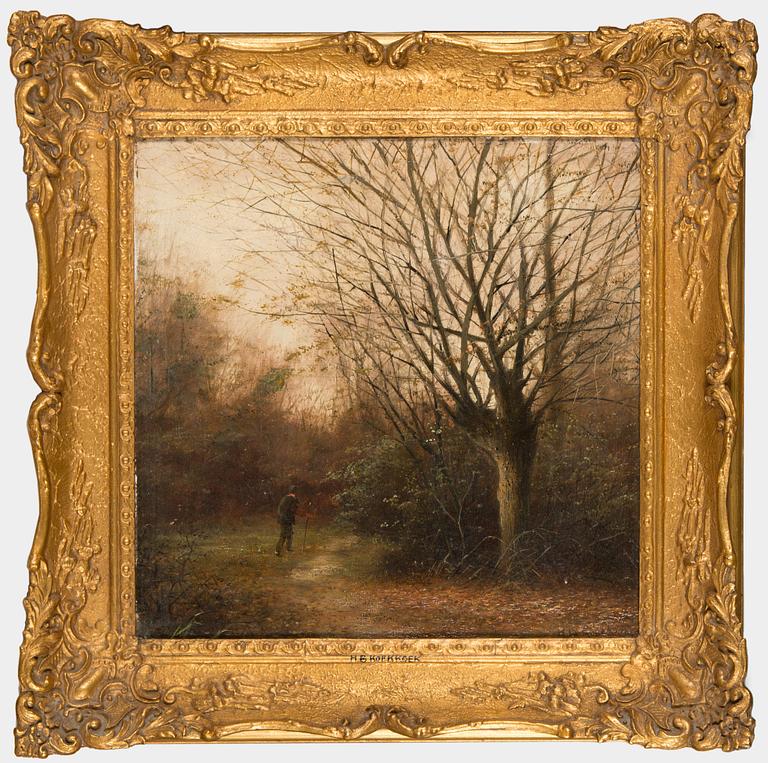 Hendrik Barend Koekkoek, olja på duk, uppfordrad på pannå, signerad.