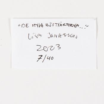 LISA JONASSON, silkscreen in colours, signed and dated 2003 and numbered 10/40 on label verso.