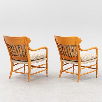 Björn Wiinblad & Brita Drewsen, a pair of ' La concha' beech armchairs for OPE-Möbler, second half of the 20th century.