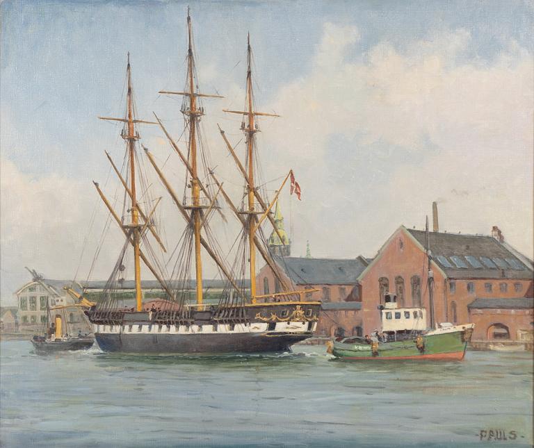 Paul Sinding, The frigate "Jylland" must pass through Knippelsbro.