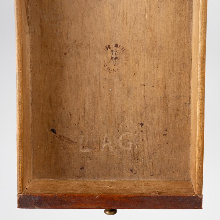 A late Gustavian mahogany secretaire by L. Almgren (master in Stockholm 1771-95).