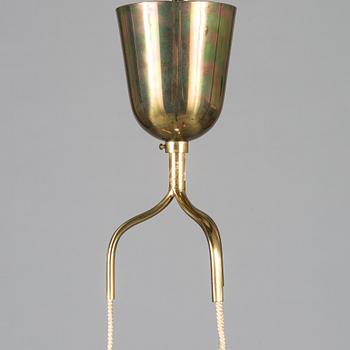 Paavo Tynell, a six-armed brass pendant ceiling light, Taito/ Idman, mid-20th century.