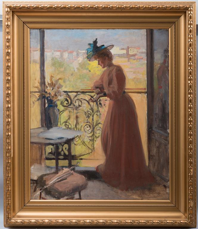 Albert Edelfelt, "LADY ON THE BALCONY, LA PARISIENNE".