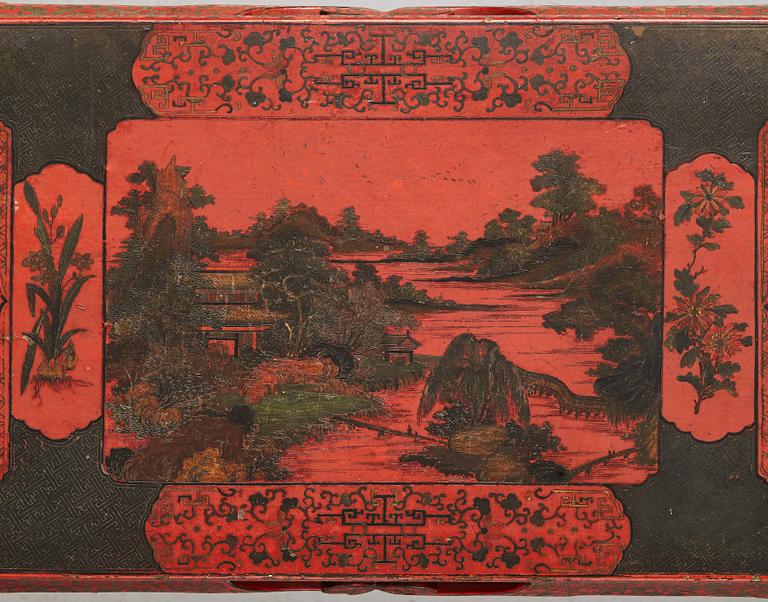 A Chinese lacquered table, Qing dynasty (1664-1912).