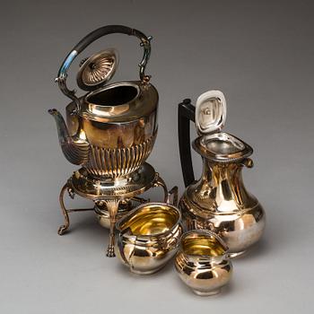 TE-/KAFFESERVIS, nysilver, 4 delar. 1900-tal.