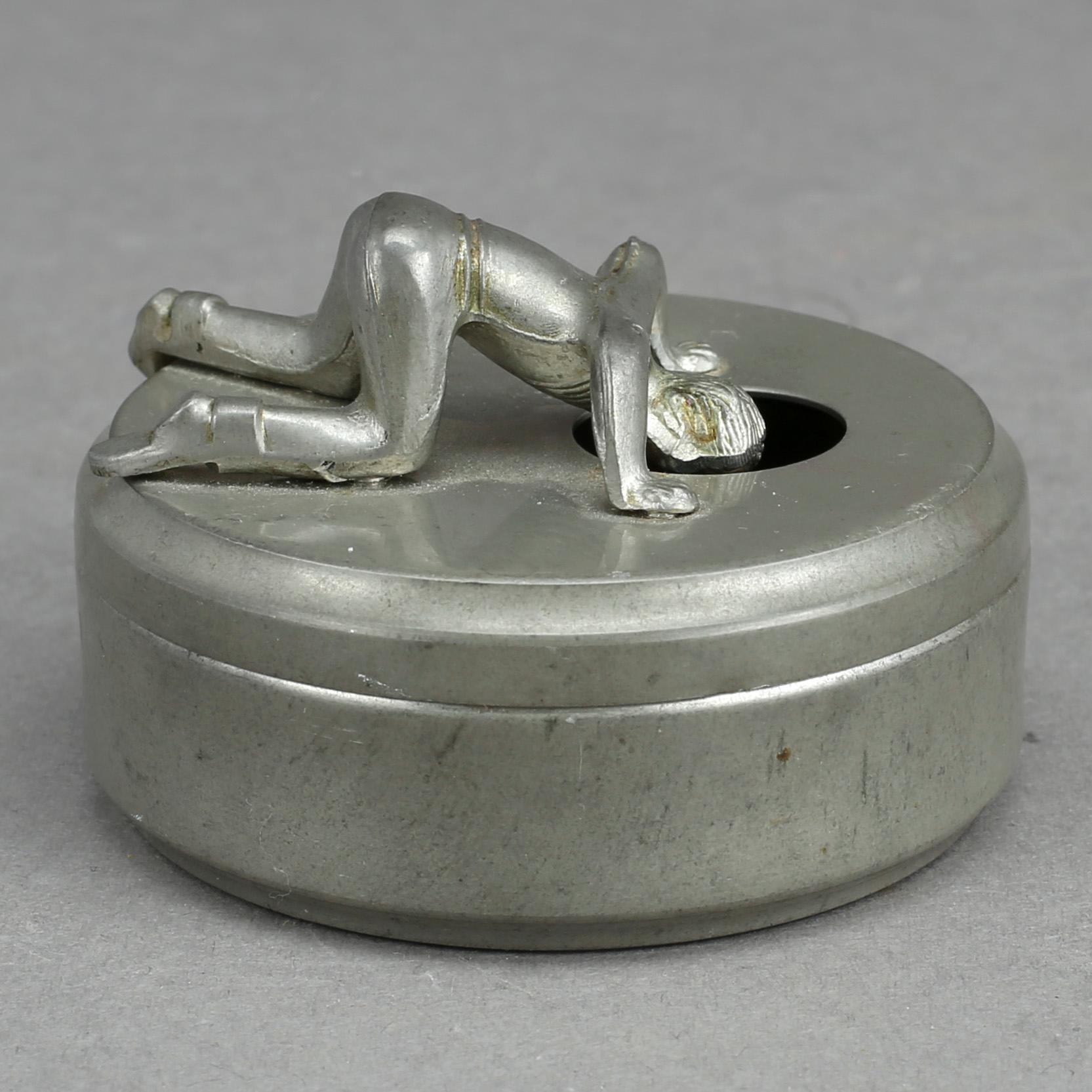 MANSCHETTKNAPPSASK, tenn, "Originell", Widerholm & Dahlberg, Eskilstuna, 1930/40-tal.