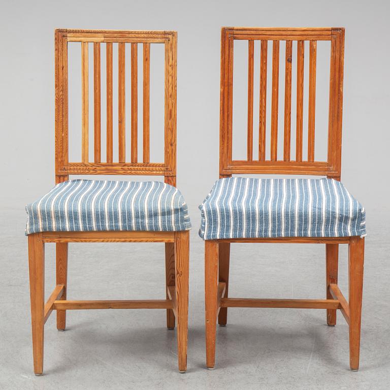 Six Swedish 19th century chairs.