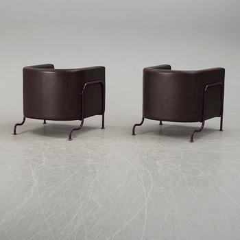 A pair of 'GA-2' easy chairs by Gunnar Asplund, Källemo, late 20th century.