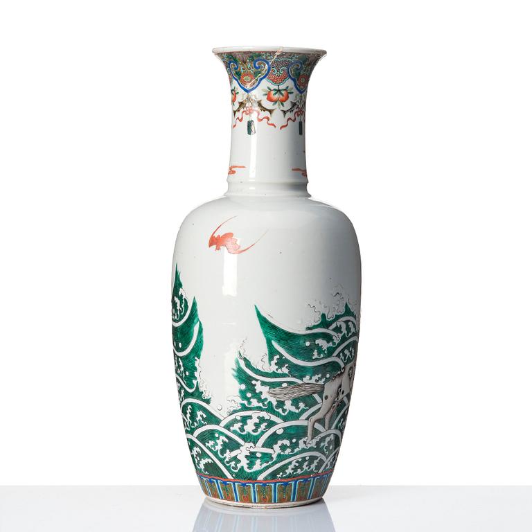 A large vase, late Qing dynasty with Yongzheng mark.