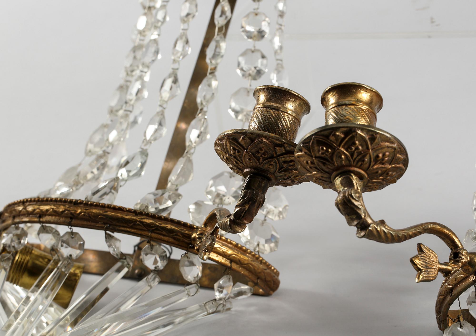 VÄGGLYSTRAR, ett par, empire-stil, 1900-tal.