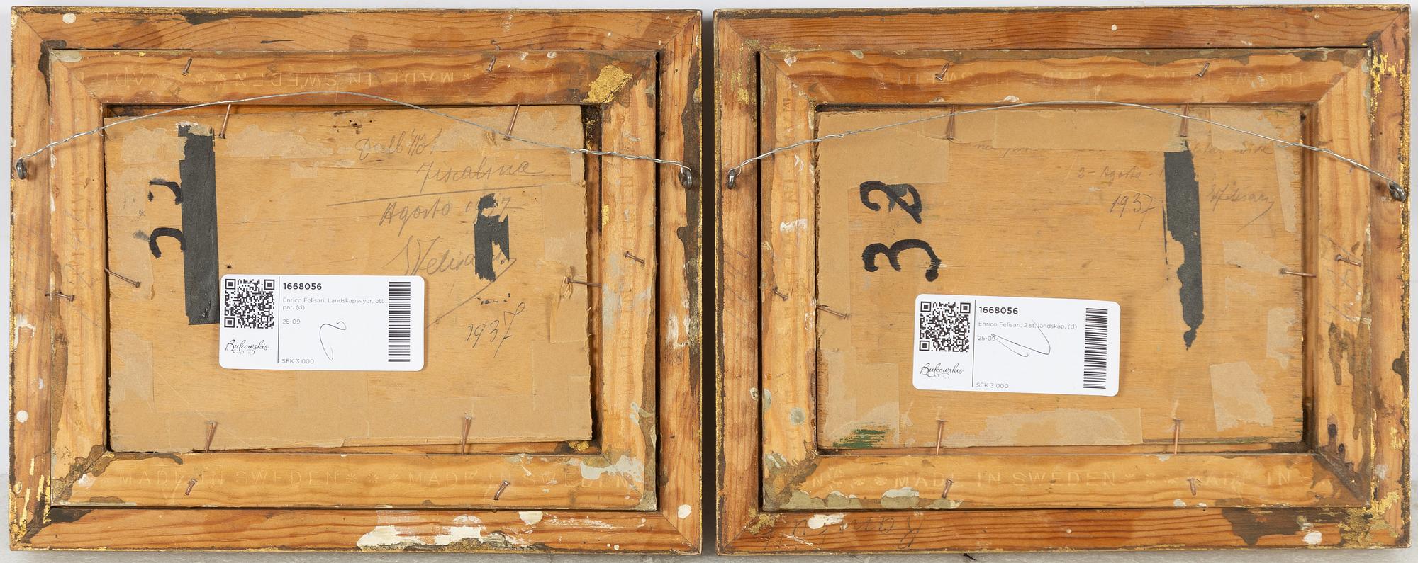 Enrico Felisari, Landscape Views, a pair.