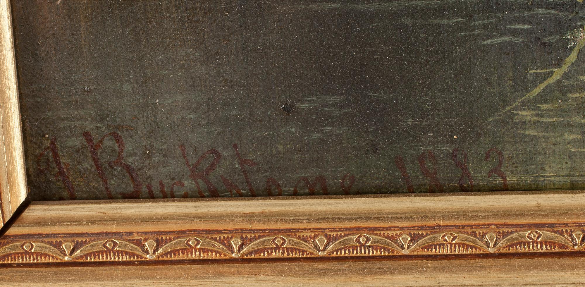 FREDERICK BUCKSTONE, olja på duk, signerad och daterad 1883.