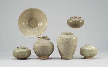 26. Five vases and a bowl, southeast Asia and Ming.