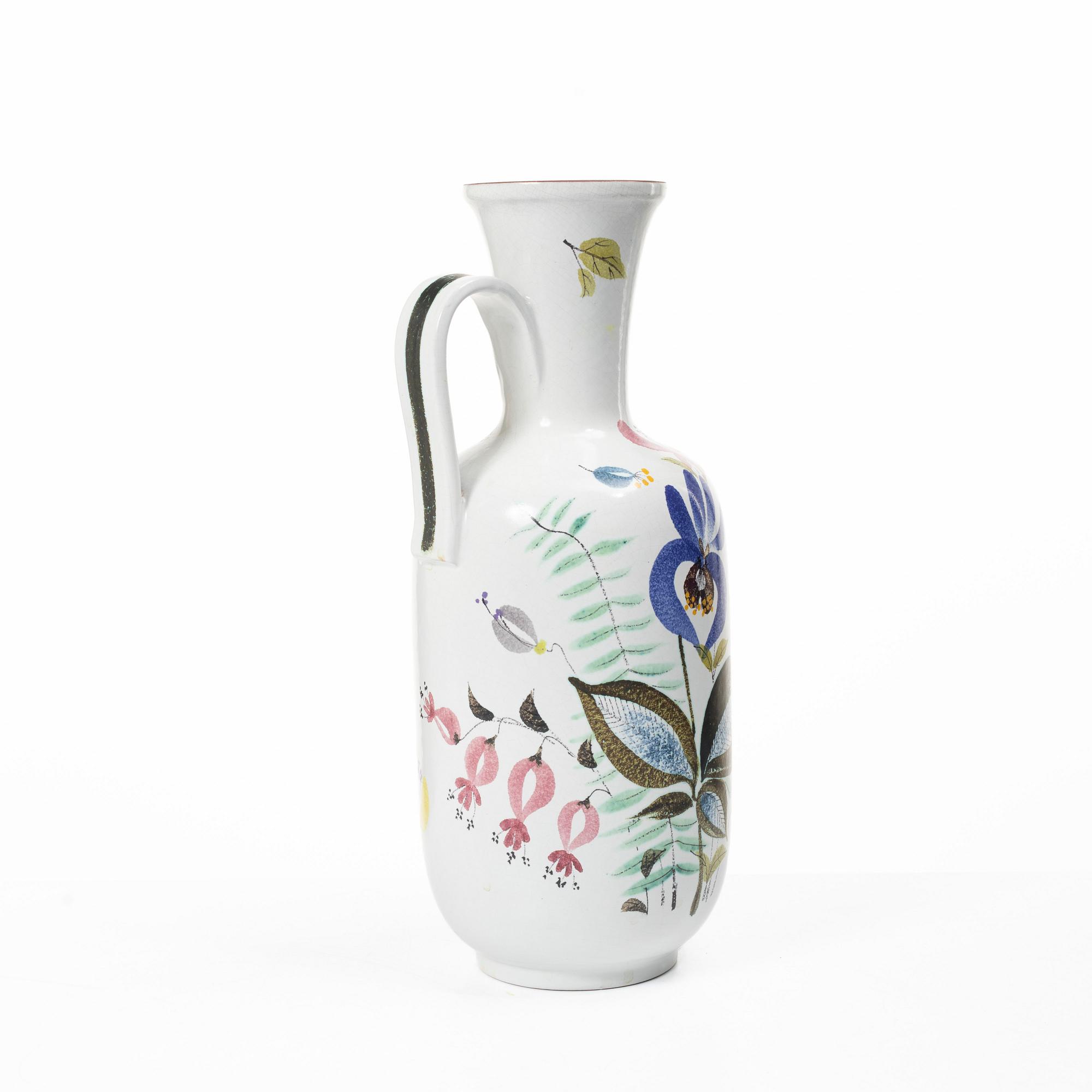 Stig Lindberg, A faience vase with handle, Gustavsberg Sudio.