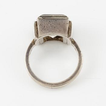 ring, sterling silver with rock crystal. Lund 1938.