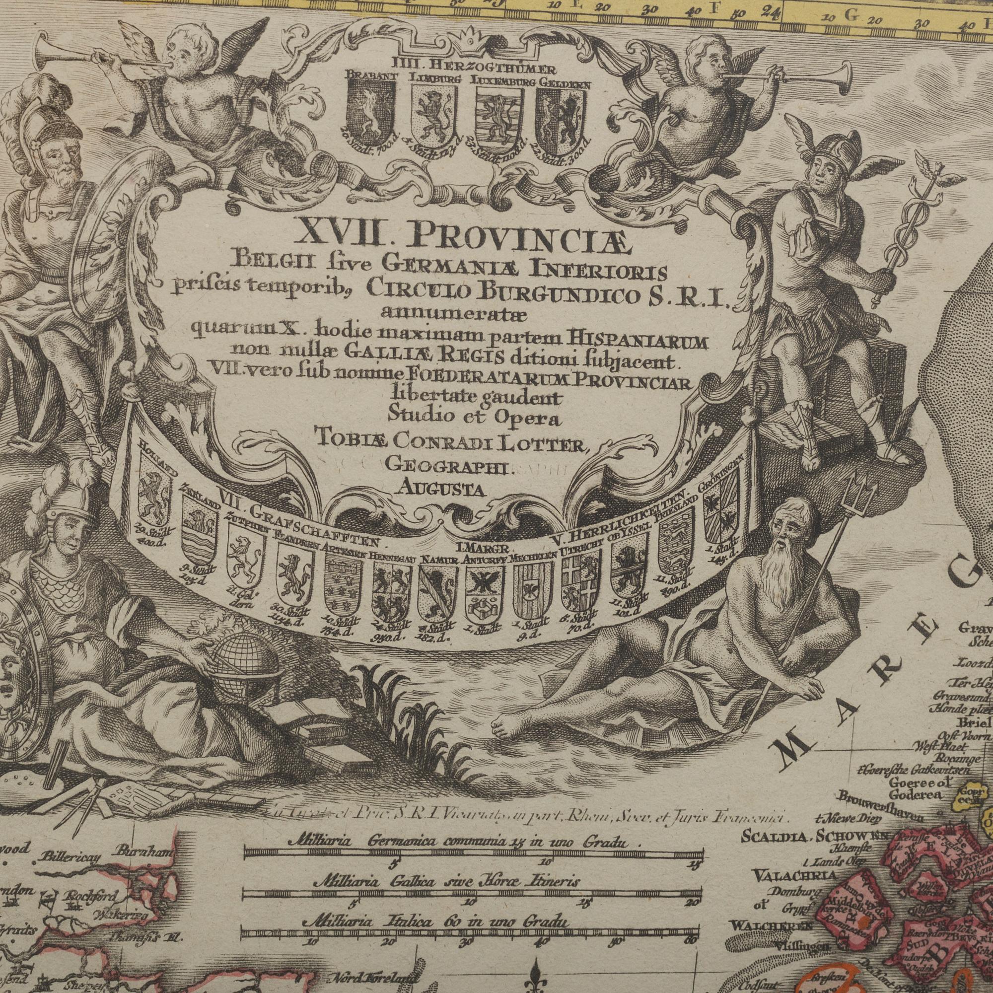 A MAP BY CONRADI LOTTER, middel of the 18th century.