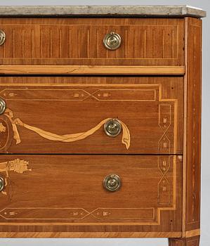 A Gustavian marquetry and ormolu-mounted commode attributed to N. P. Stenström (master 1781-1790), late 18th century.