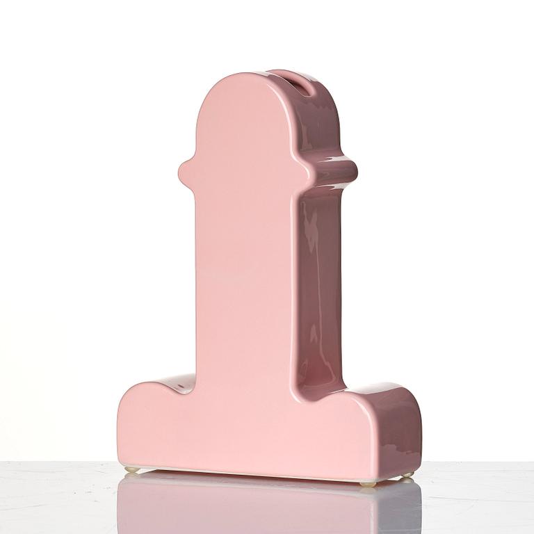 Ettore Sottsass, a 'Shiva' pink glazed ceramic vase, B.D Barcelona, Spain post 1973.