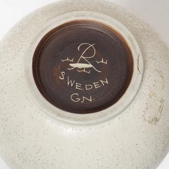 Gunnar Nylund, vaser, 3 st och skål, stengods, Rörstrand.