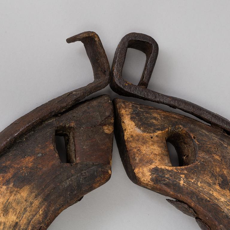 An 18th century wooden harness.