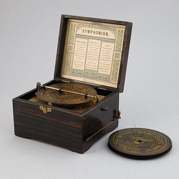 A German music box, Symphonion Simplex. Late 19th century.