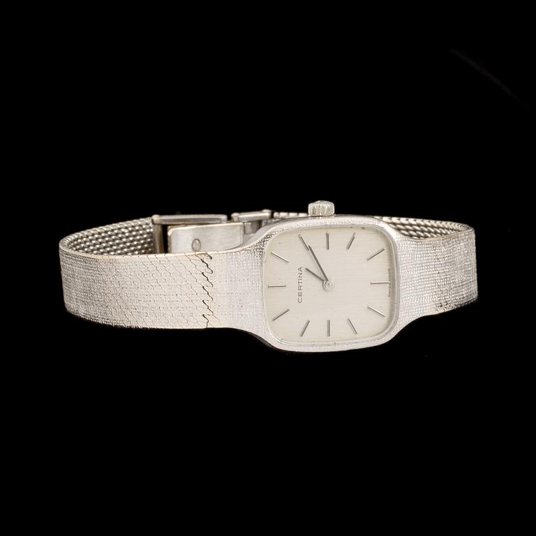 ARMBANDSUR, 18k vitguld, Certina, 1970-tal. Vikt ca 30g.