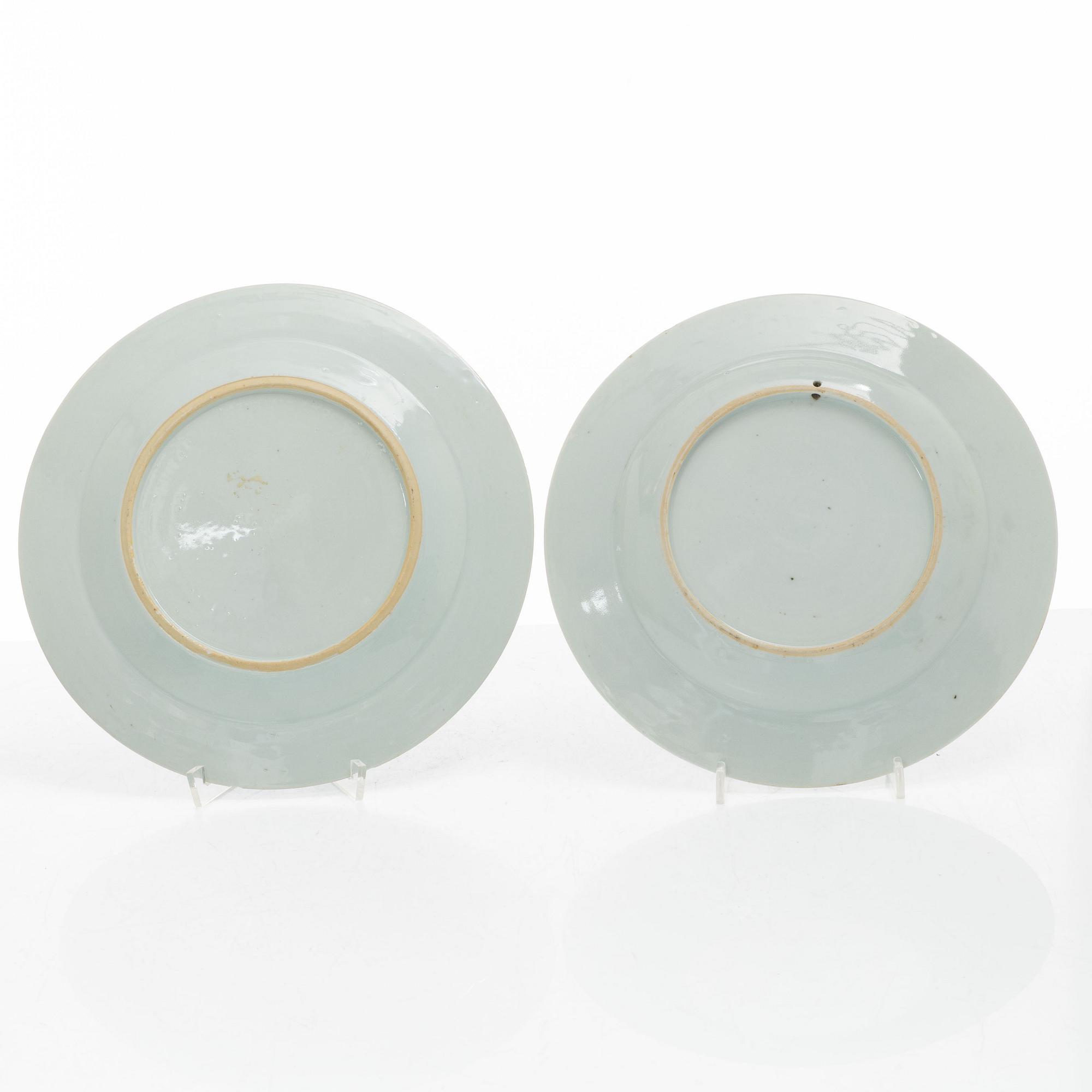 Tallrikar, 14 st, porslin, Kina, 1700-1800-tal.