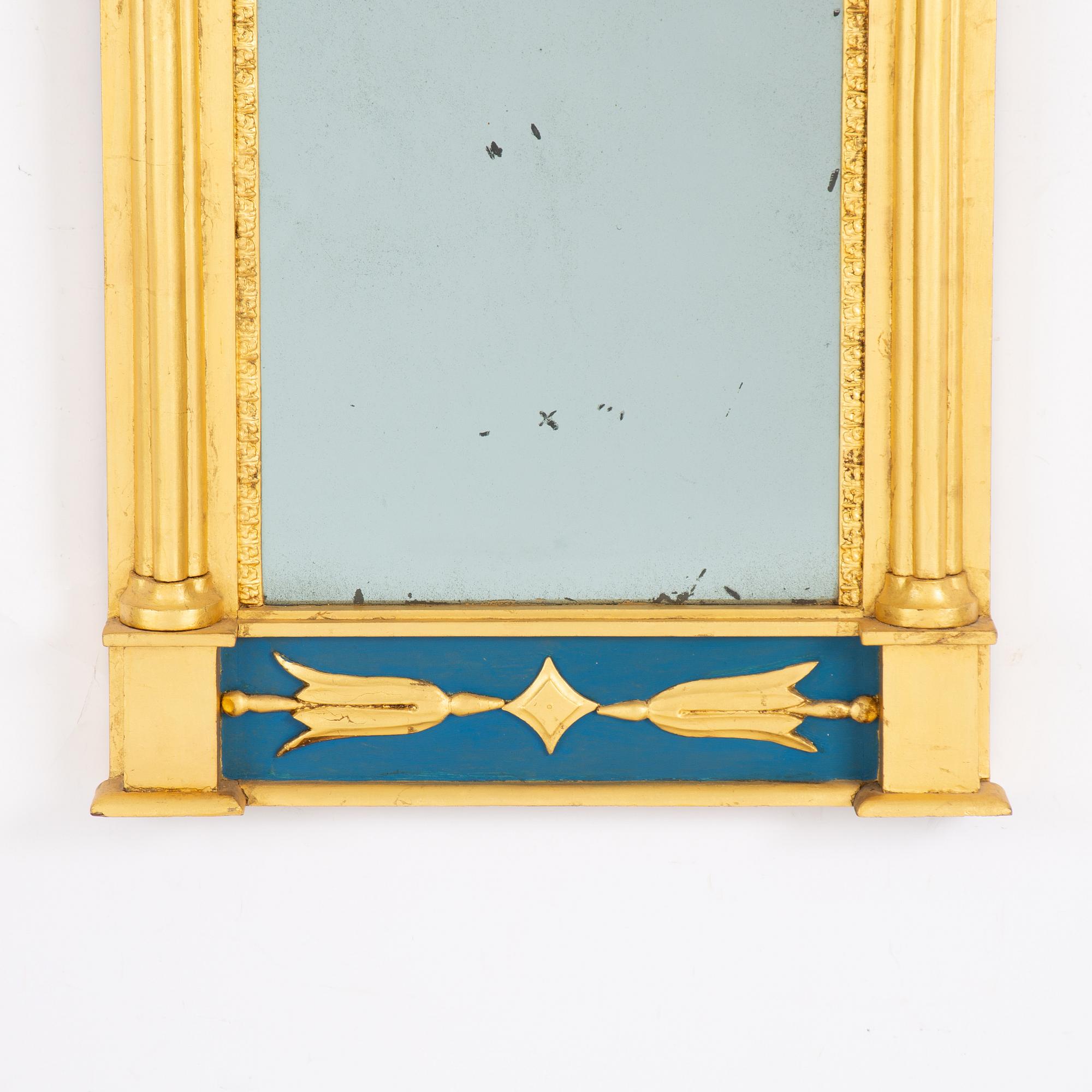 A late-Gustavian mirror, Sweden, early 19th century.